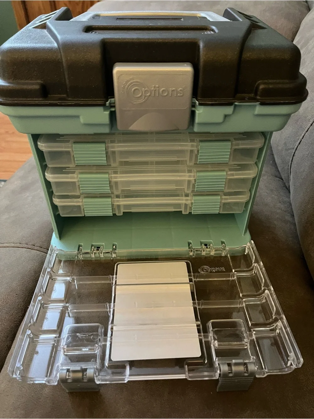 Creative Options Teal and Gray Small Rack Storage Organizer missing 1 box